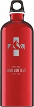 drinkfles Mountain 1 liter 25,7 cm aluminium rood