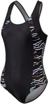 badpak Competition dames polyester zwart/turquoise maat 36