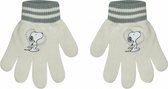 handschoenen Snoopy junior acryl wit/grijs one-size