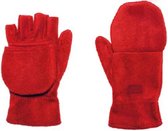 handschoenen vingerloos fleece rood maat M