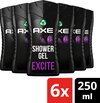 Axe Excite 3-in-1 Douchegel - 6 x 250 ml - Voordeelverpakking