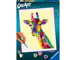 foto van Ravensburger CreArt Giraffe - Schilderen op nummer voor volwassenen - Hobbypakket