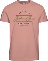 Jack & Jones T-shirt Elden Coral Pink (Maat: XXL)