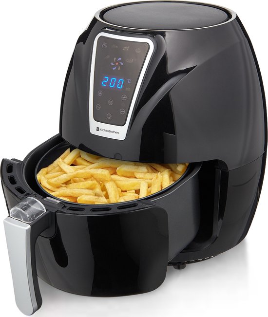 KitchenBrothers Airfryer - Hetelucht Friteuse - Incl. Frituurmand - 1300W -...