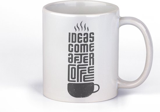Iedereen slim gewelddadig Mok met opdruk " Ideas come after coffee "| koffiemok voor iemand die  koffie nodig... | bol.com