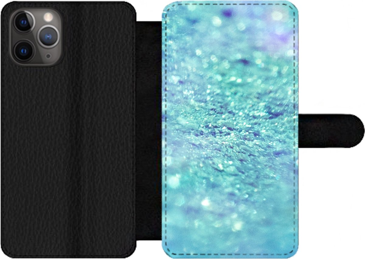 Telefoonhoesje Geschikt voor iPhone 11 Pro telefoonhoesje - Blauw - Licht - Abstract - Met vakjes - Wallet case met magneetsluiting