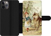 Bookcase Geschikt voor iPhone 11 Pro telefoonhoesje - Wolf - Roodkapje - Bos - Met vakjes - Wallet case met magneetsluiting