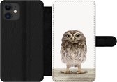 Bookcase Geschikt voor iPhone 11 telefoonhoesje - Uil - Bruin - Uilskuikentjes - Kinderen - Jongens - Meisjes - Met vakjes - Wallet case met magneetsluiting