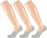no-show sokken Basic Terry bamboe grijs 3-pack mt 35-38