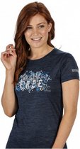 T-shirt Fingel V Graphic dames polyester donkerblauw maat 34