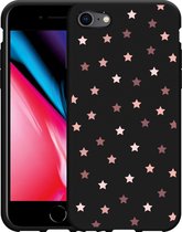 iPhone SE 2020 Hoesje Zwart Stars - Designed by Cazy