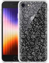 iPhone SE 2022 Hoesje Tattoo wit - Designed by Cazy