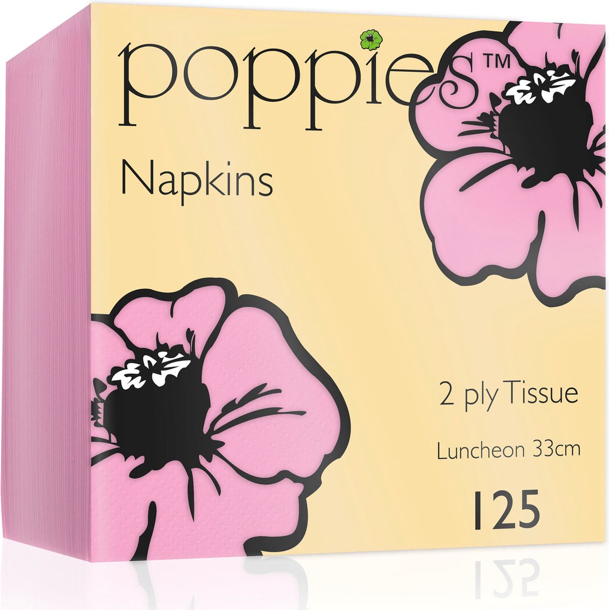 125x stuks 2-laags papieren tafelservetten lichtroze 33 x 33 cm