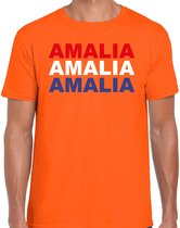 Koningsdag t-shirt Amalia - oranje - heren - koningsdag outfit / kleding / shirt S
