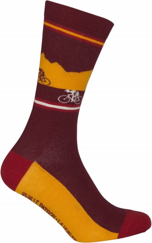 Le Patron Casual sokken Bordeaux Geel / Grand tours Vuelta  - 35/38