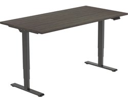 OrangeLabel by Euroseats elektrisch zit/sta bureau Eco. Voldoet aan de NEN EN 527. Uitvoering zwart frame en blad 120x80 Logan Eik