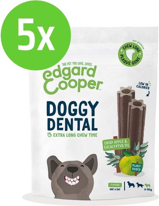 Edgard & Cooper Doggy Dental Sticks Appel - Eucalyptusolie Small - 5 Zakken