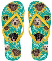 teenslippers Labrador rubber groen/geel maat 37-39