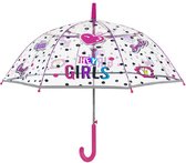 paraplu Hey Girls 74 cm microfiber transparant