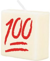 kaars symbool 100 wax 2 x 4 cm rood/wit