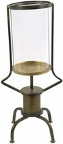 kaarshouder Brandon 36,5 cm glas/staal goud