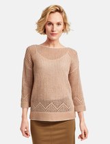 GERRY WEBER Dames Trui met 3/4-mouwen en gestructureerd breisel