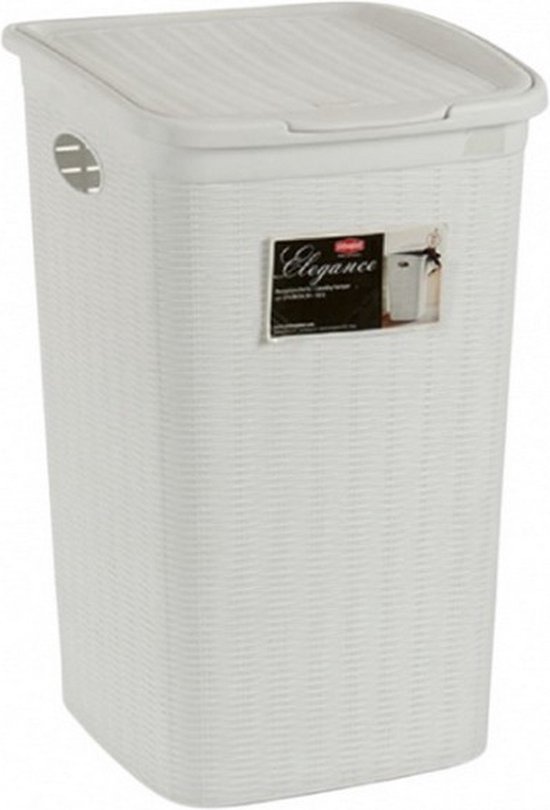 Stefanplast Wasmand/draagmand/teil Met Hengsel - Kunststof - 14 Liter Wit 35 X 35 X 18 Cm