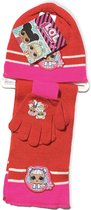 LOL Surprise - LOL -  Sjaal - Muts - Handschoenen - Set van 3 -  Leeftijd 5-7 jaar - Roze