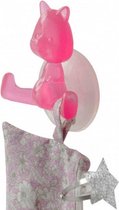 zuignap muurhaak kat 8,5 cm roze