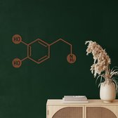 Wanddecoratie |Dopamine Molecule  decor | Metal - Wall Art | Muurdecoratie | Woonkamer |Bronze| 76x38cm