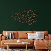 Wanddecoratie |Cranes Metal  decor | Metal - Wall Art | Muurdecoratie | Woonkamer |Bronze| 76x38cm