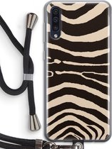 Case Company® - Samsung Galaxy A50 hoesje met Koord - Arizona Zebra - Telefoonhoesje met Zwart Koord - Bescherming aan alle Kanten en Over de Schermrand
