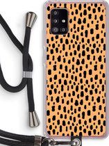 Case Company® - Samsung Galaxy A51 5G hoesje met Koord - Panter - Telefoonhoesje met Zwart Koord - Bescherming aan alle Kanten en Over de Schermrand