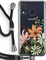 Case Company® - Samsung Galaxy A40 hoesje met Koord - Floral bouquet - Telefoonhoesje met Zwart Koord - Bescherming aan alle Kanten en Over de Schermrand