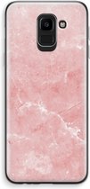 Case Company® - Samsung Galaxy J6 (2018) hoesje - Roze marmer - Soft Cover Telefoonhoesje - Bescherming aan alle Kanten en Schermrand