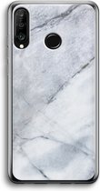 Case Company® - Huawei P30 Lite hoesje - Witte marmer - Soft Cover Telefoonhoesje - Bescherming aan alle Kanten en Schermrand