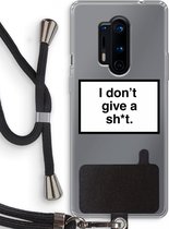 Case Company® - OnePlus 8 Pro hoesje met Koord - Don't give a shit - Telefoonhoesje met Zwart Koord - Bescherming aan alle Kanten en Over de Schermrand