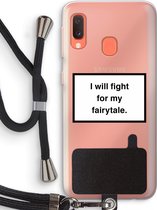 Case Company® - Samsung Galaxy A20e hoesje met Koord - Fight for my fairytale - Telefoonhoesje met Zwart Koord - Bescherming aan alle Kanten en Over de Schermrand