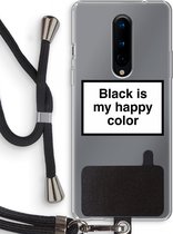 Case Company® - OnePlus 8 hoesje met Koord - Black is my happy color - Telefoonhoesje met Zwart Koord - Bescherming aan alle Kanten en Over de Schermrand