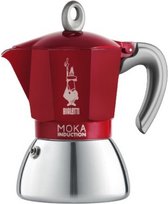 percolator New Moka inductie 280 ml aluminium rood