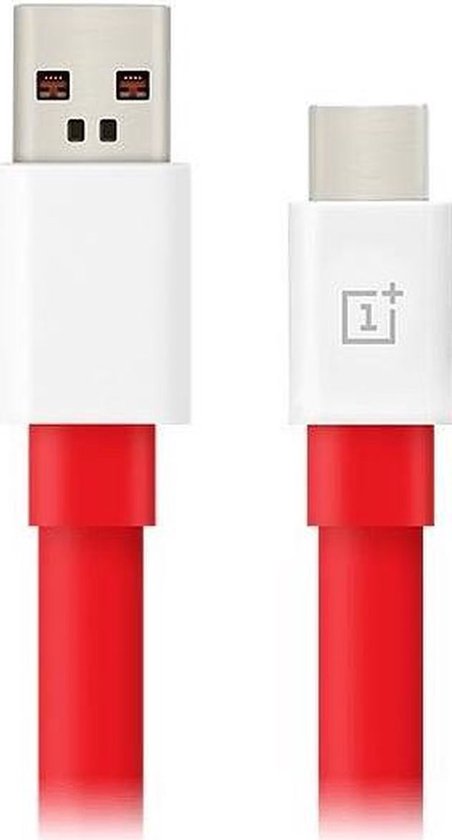 Originele OnePlus USB-C Dash Fast Charge Kabel Plat - Rood