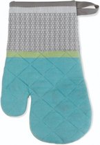 ovenwant Carla 28 x 18 cm katoen blauw/groen