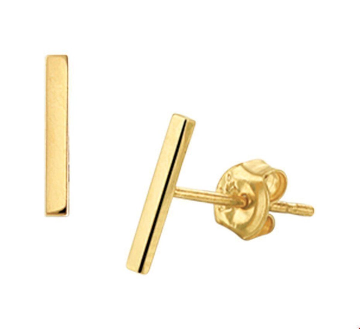 Geelgouden Oorknoppen balkje 4017993
