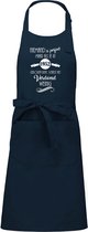 mijncadeautje - luxe keuken- barbecueschort - Niemand is perfect - 1952 - navy blauw