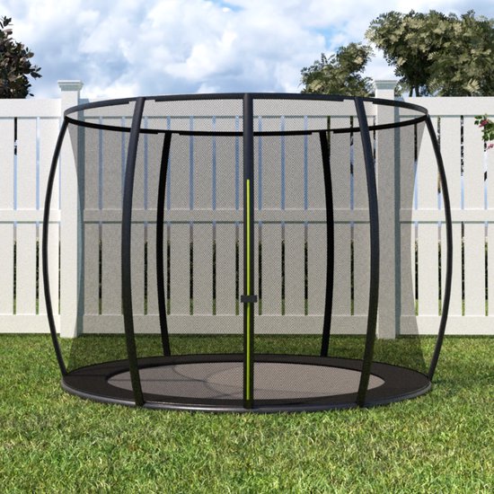 Inground trampoline 244x203cm met veiligheidsnet zwart | bol.com