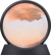 Bewegende Zandkunst - Zandloper - 3D Decoratie in Glas - Rust & Ontspannen - Thuis of kantoor - Desktop en bureau - Sand Art - 18 cm - Oranje