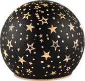 decoratiebal Stars led 15 cm glas zwart