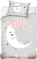 dekbedovertrek Moon junior 100 x 135 cm katoen grijs