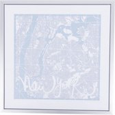 canvasdoek city New York 60x60x3 cm wit/grijs