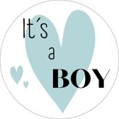 20 x Sluitsticker It's a Boy Geboorte Jongen - Stickervel | Blauw Groen | 40 mm | Geboorte Sticker | Sluitzegel | Sticker Geboortekaart | Baby nieuws